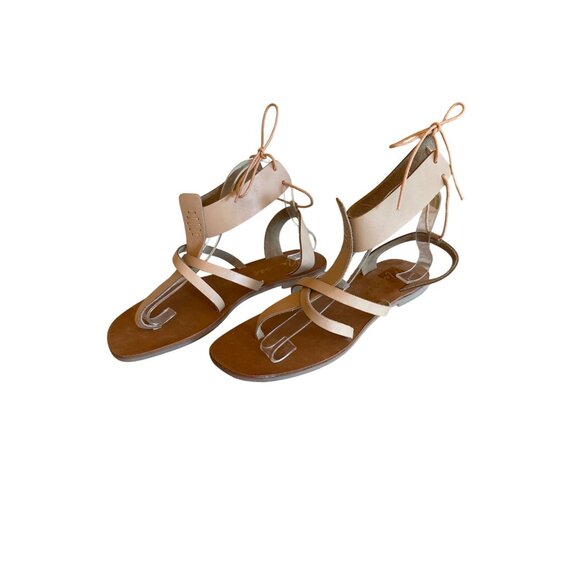 Matisse Womens Lay Up Leather Gladiator Sandals 9M Tan Lace-Up Boho Festival - Picture 2 of 6